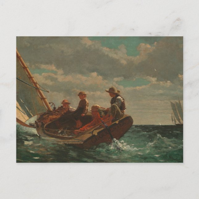 Postal Winslow Homer - Breezing Up (Un Viento Justo) (Anverso)