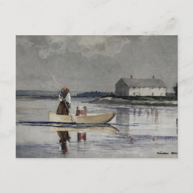 Postal Winslow Homer - Difundiendo anguilas (Anverso)
