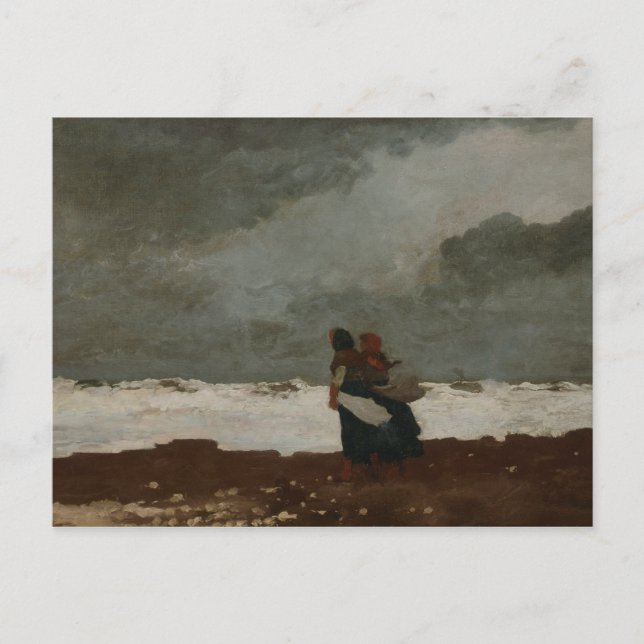 Postal Winslow Homer - Dos figuras a orillas del mar (Anverso)