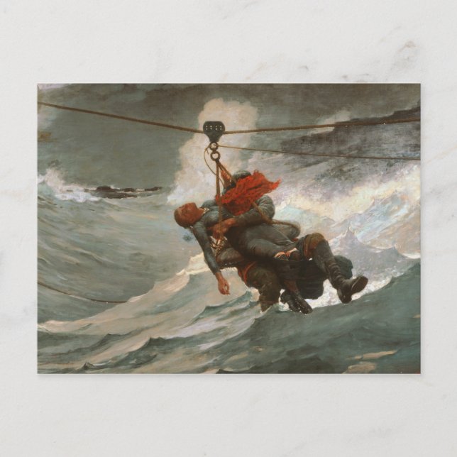 Postal Winslow Homer - La línea de vida (Anverso)