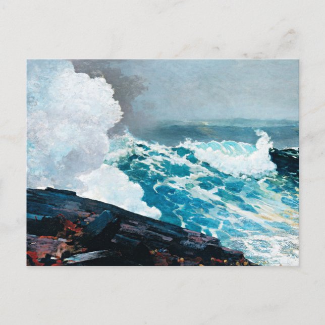 Postal Winslow Homer, Northeaster, 1895 (Anverso)