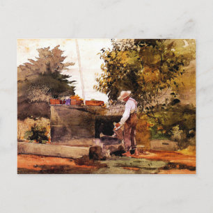 Postal Winslow Homer, pintura en el pozo
