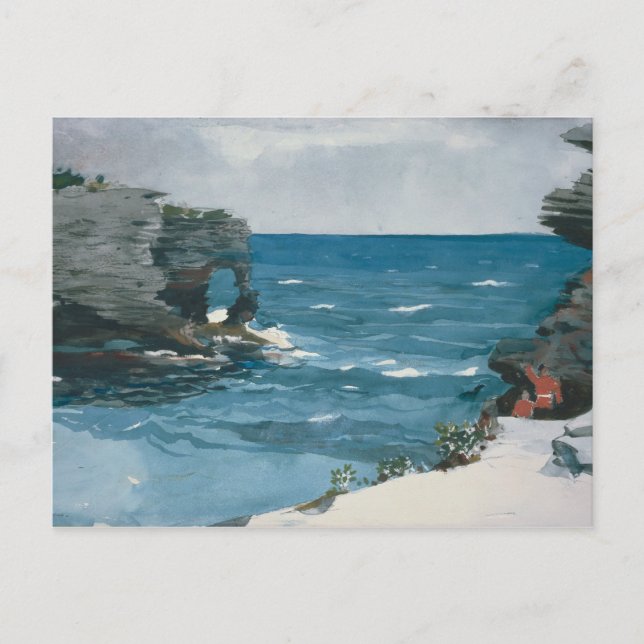 Postal Winslow Homer - Rocky Shore, Bermudas (Anverso)