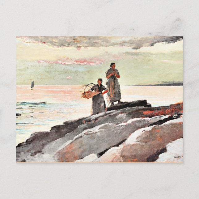 Postal Winslow Homer - Saco Bay, famosa pintura (Anverso)