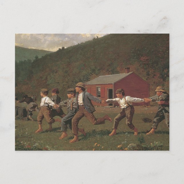 Postal Winslow Homer Snap The Whip (Anverso)
