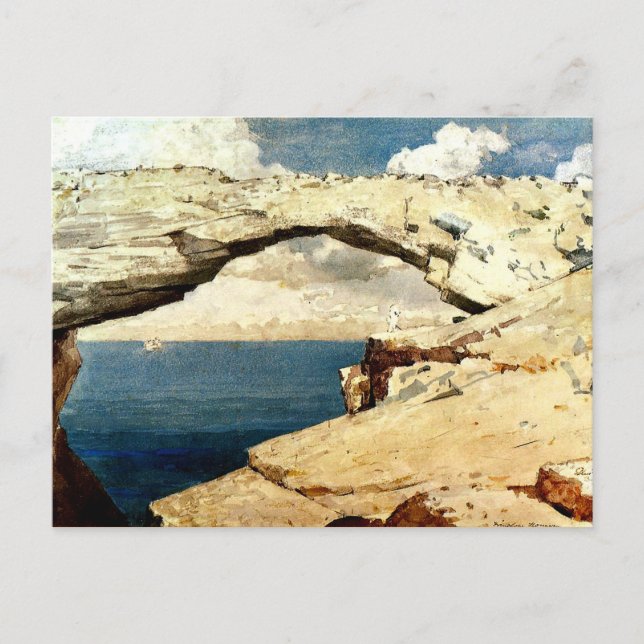 Postal Winslow Homer - Ventanas de vidrio (Anverso)