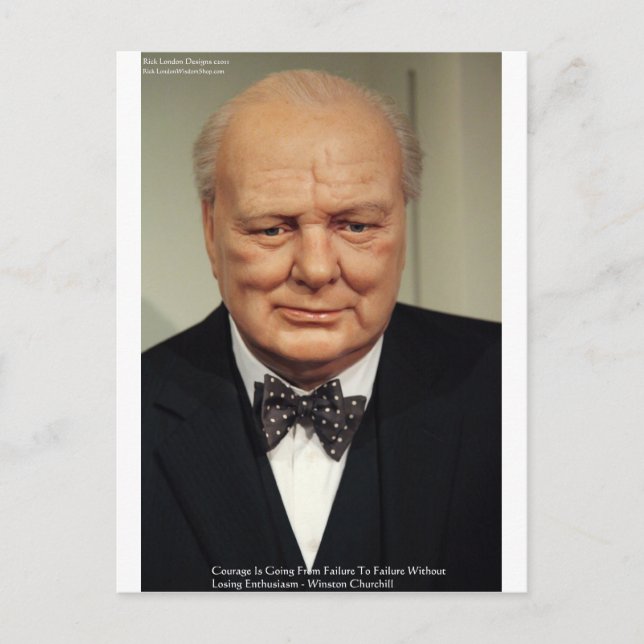 Postal Winston Churchill Fallo Wisdom Cita Regalos (Anverso)