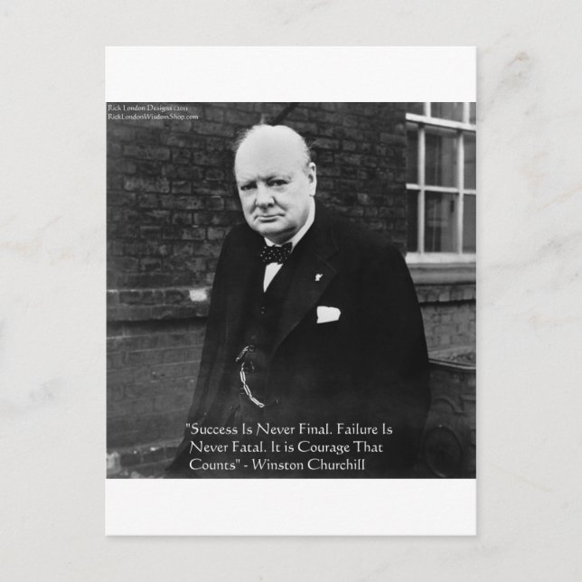 Postal Winston Churchill: Regalos de "éxito nunca final" (Anverso)