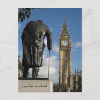Postal Winston Churchill y Big Ben Postcard, Londres