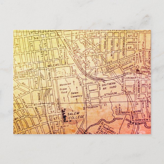 Postal Winston-Salem, Mapa de cosechas de NC (Anverso)