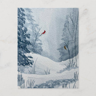 Postal Winter Cardinals Postcard