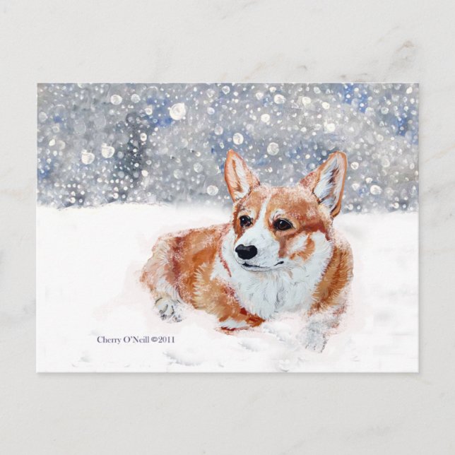 Postal Winter Corgi (Anverso)