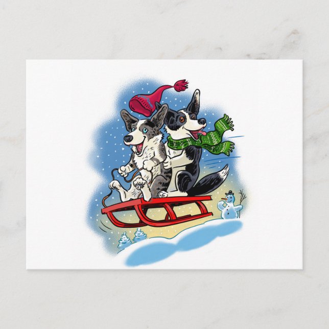Postal Winter Corgis (Anverso)