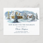 Postal Winter Country Christmas Moving Announcement<br><div class="desc">Winter Country Christmas Moving Announcement Postcard.</div>