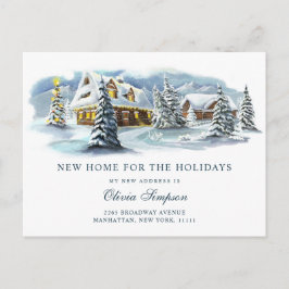 Postal Winter Country Christmas Moving Announcement