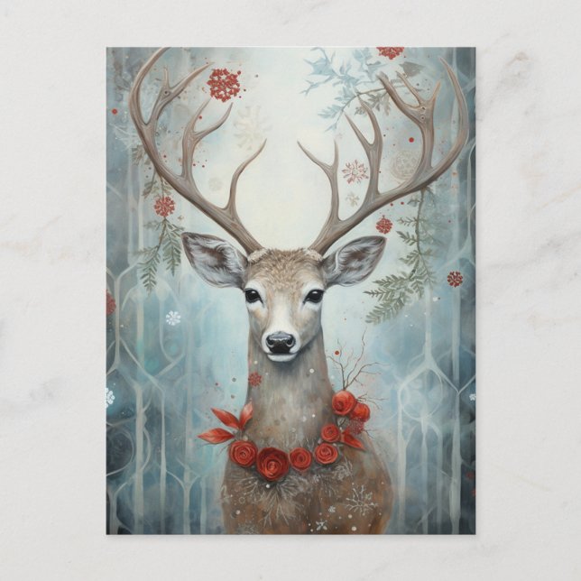 Postal Winter Deer Boho (Anverso)