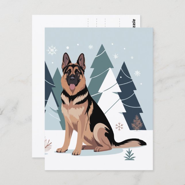 Postal Winter German Shepherd  (Anverso / Reverso)