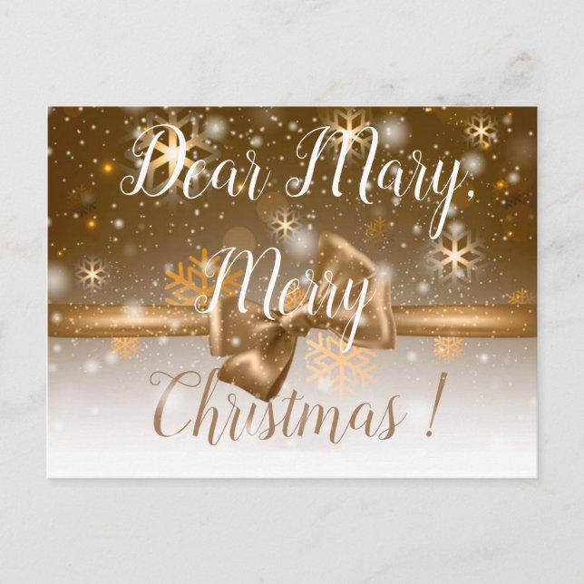 Postal Winter Gold Tu Nombre (Anverso)