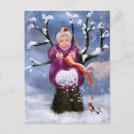 Postal Winter Granny Abuela de Inverno