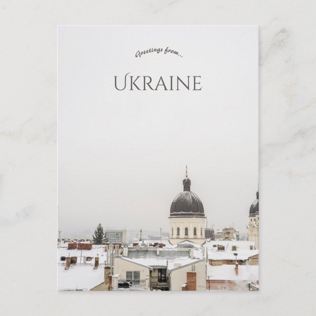 Postal Winter in Lviv Ukraine Postcard (Anverso)