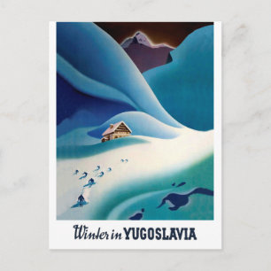 Postal Winter in Yugoslavia, vintage travel postcard