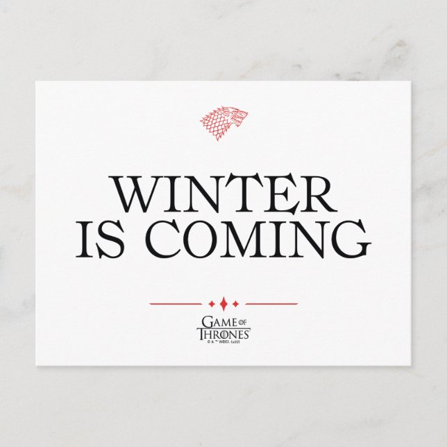 Postal Winter Is Coming (Anverso)