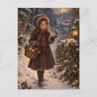 Postal Winter Messenger Christmas Postcard
