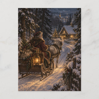 Postal Winter Messenger Christmas Postcard