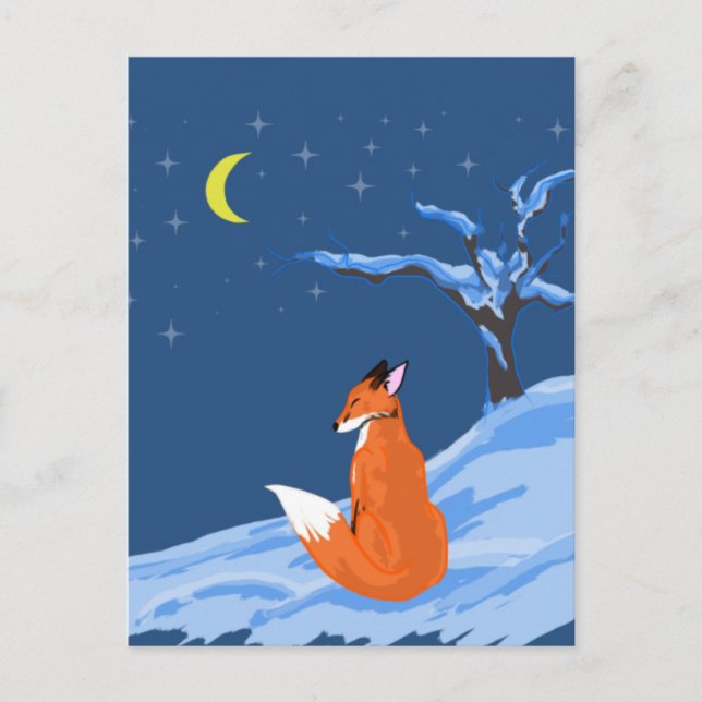 Postal Winter Night Fox (Anverso)