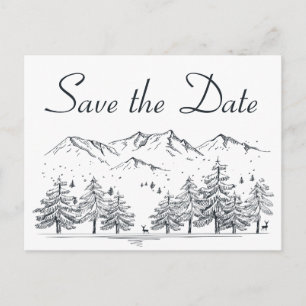 Postal Winter Save the Date Mountain Boda Engagement