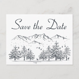 Postal Winter Save the Date Mountain Boda Engagement