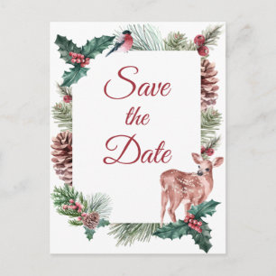 Postal Winter Save The Date Navidades Boda Engagement