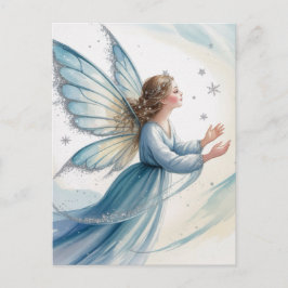 Postal Winter Snow Fairy Watercolor Art 