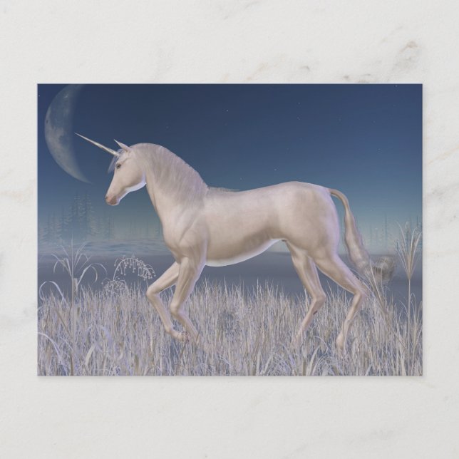Postal Winter Unicorn en marcha (Anverso)