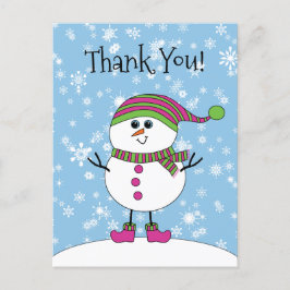 Postal Winter Whimsy Snowman Gracias