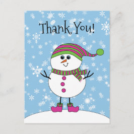 Postal Winter Whimsy Snowman Gracias