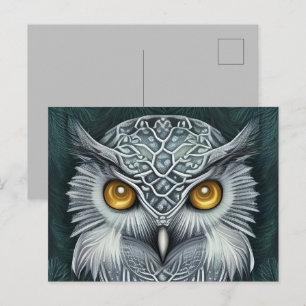 Postal Winter Wonder Snow Owl Beauty