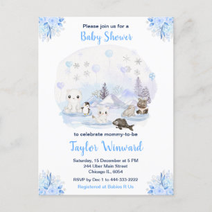 Postal Winter Wonderland Arctic Animals Baby Shower