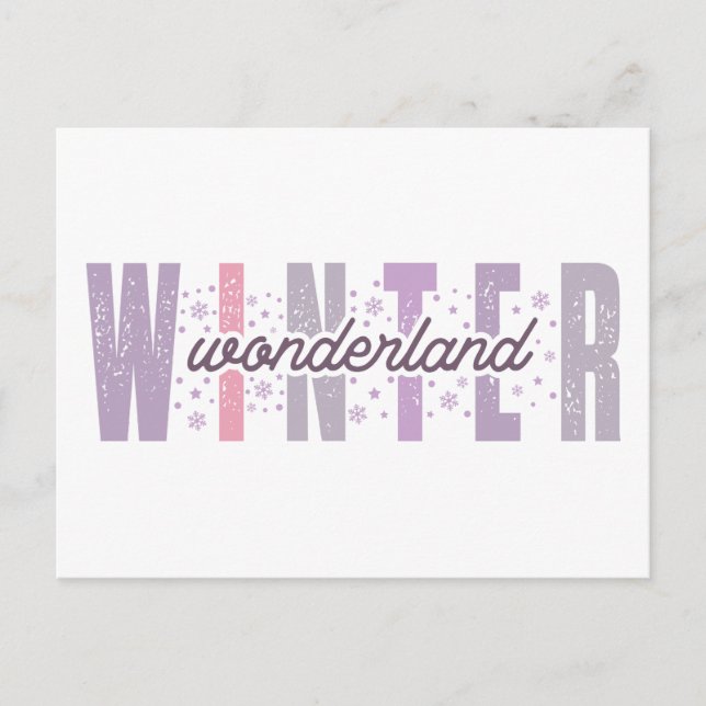 Postal Winter Wonderland - Arte de tipografía festiva (Anverso)