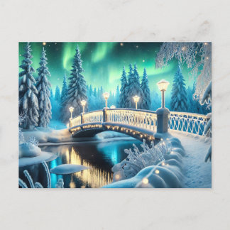 Postal Winter Wonderland Aurora: Arte puente Snowy