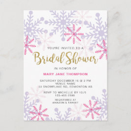 Postal Winter Wonderland Bridal Shower Snowflake Rosa