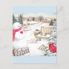 Postal Winter Wonderland ilustrado para hombres de nieve