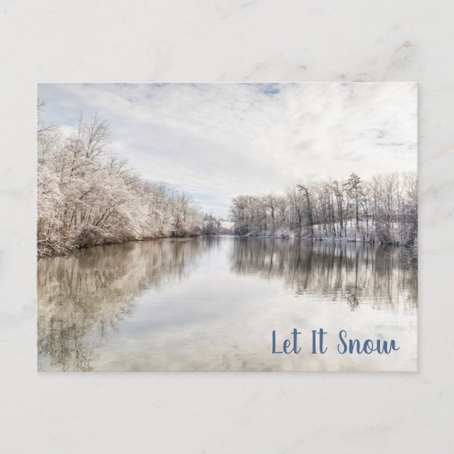 Postal Winter Wonderland|Let It Snow|Blue White Holiday (Anverso)