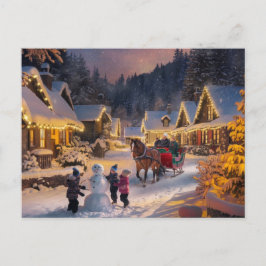 Postal Winter Wonderland Navidades Snowy Village