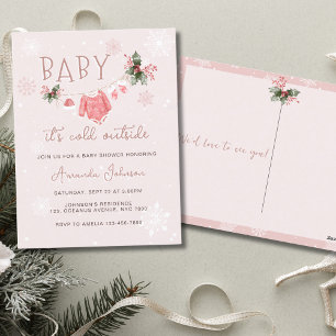 Postal Winter Wonderland: su frío fuera de Baby Shower