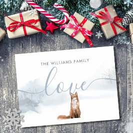 Postal Winter Woodland Scene Fox
