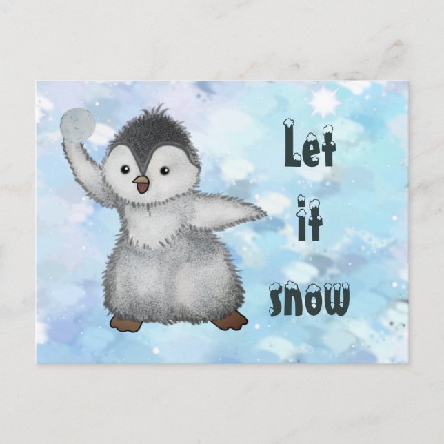 Postal Winterpinguin Postkarte (Anverso)