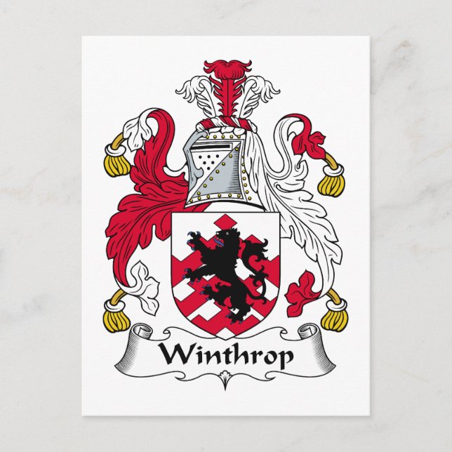 Postal Winthrop Family Crest (Anverso)