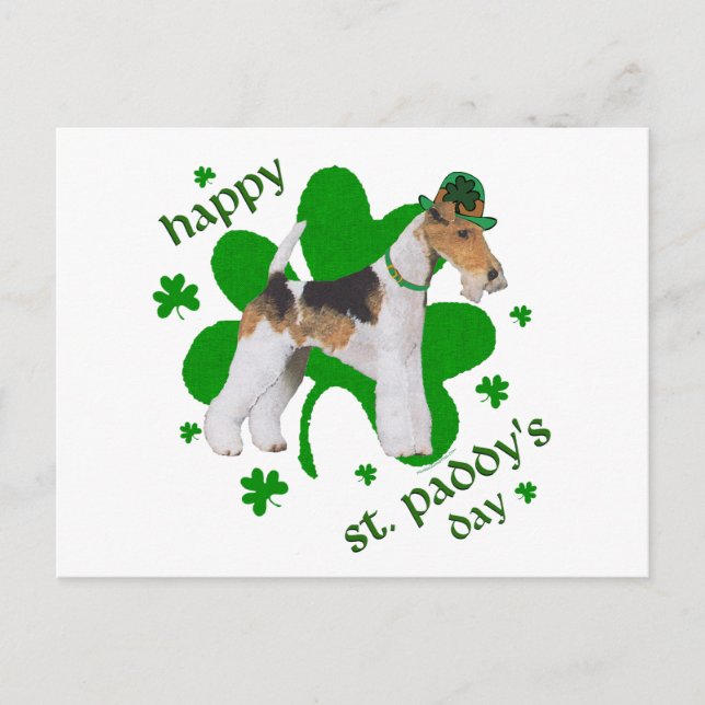 Postal Wire Fox Terrier St. Patrick's Day (Anverso)