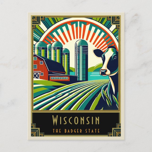 Postal Wisconsin | Art Deco (Anverso)